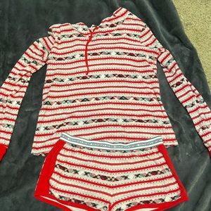 Victoria secret pajamas shorts with hoodie- small